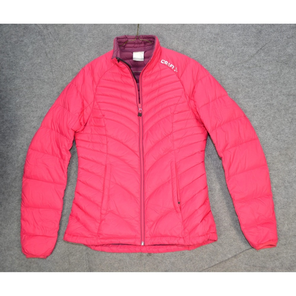 Craft Jacket Womens M Pink Light Down Full Zip Lightweight Puffer Outdoor Alpine